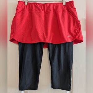 Nike Dri-Fit Running Skirt with Built-in Capri Leggings Skapri Size Large Pink